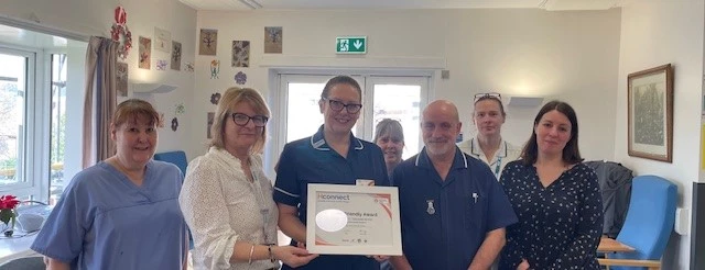 Hospital Carer Friendly Award given to the fabulous Oker Ward at Whitworth Hospital in Matlock